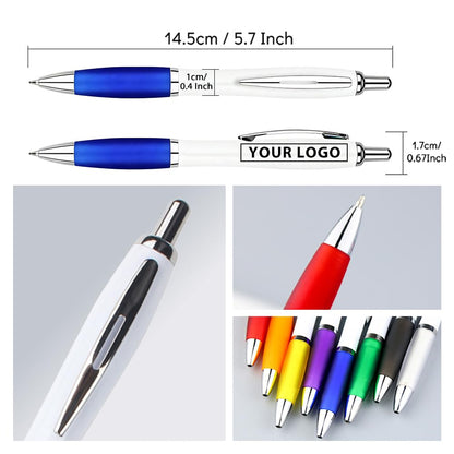 100 PCS Bulk Personalized Pens with Color Logo Custom Retractable Pens