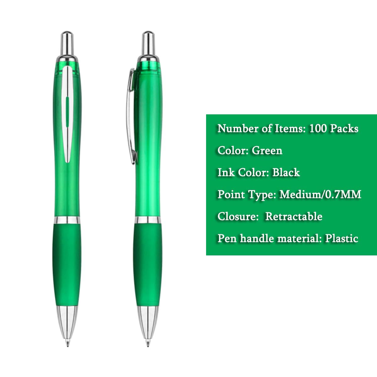 Pack of 100 Personalized Clear Pens - Custom Bulk Promotional Pens