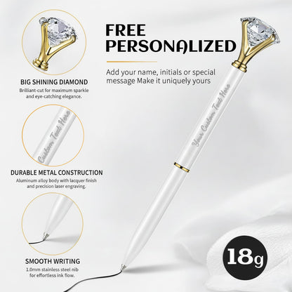 HISHER Custom Diamond Pens, 20 Pack, Bridal Shower Wedding Favor, Black Ink