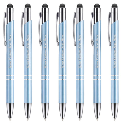 Custom Personalized Pens with Stylus, Black Ink Click Ballpoint Pens-50 PCS