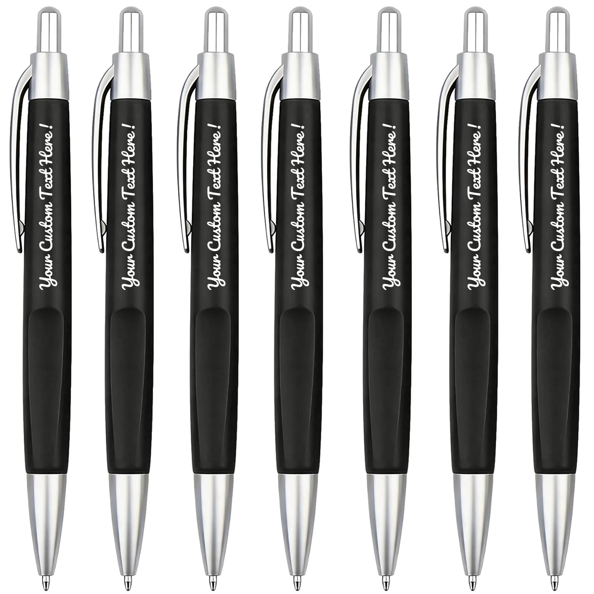 Customized Pens with Personalized Text - Pack of 100 Bulk Black Ink