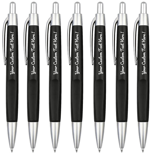 Customized Pens with Personalized Text - Pack of 100 Bulk Black Ink