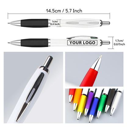 100 PCS Bulk Personalized Pens with Color Logo Custom Retractable Pens
