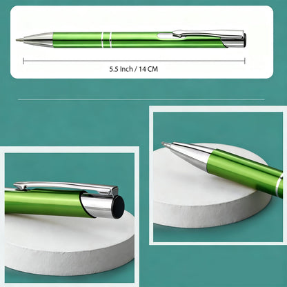 HH-STUDIO CUSTOM Metal Pen, Engraved Logo, Black Ink, Retractable-50 Pack