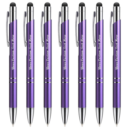 Custom Personalized Pens with Stylus, Black Ink Click Ballpoint Pens-50 PCS