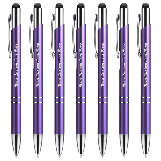 Custom Personalized Pens with Stylus, Black Ink Click Ballpoint Pens-50 PCS