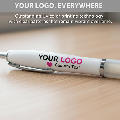100 PCS Bulk Personalized Pens with Color Logo Custom Retractable Pens
