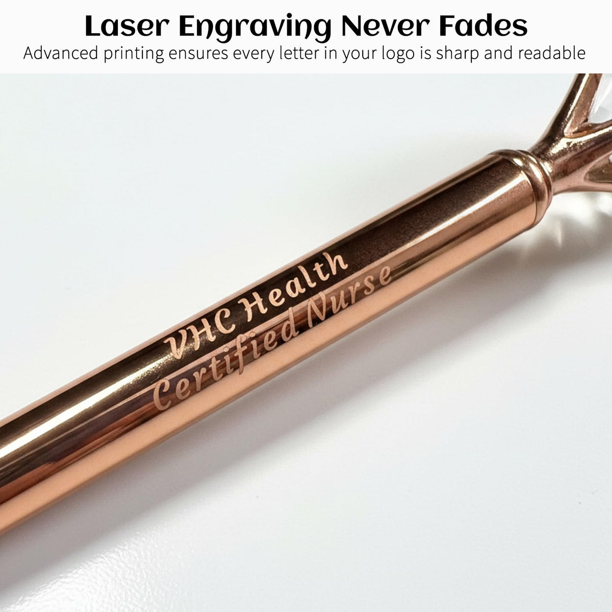 HISHER Custom Diamond Pens, 20 Pack, Bridal Shower Wedding Favor, Black Ink