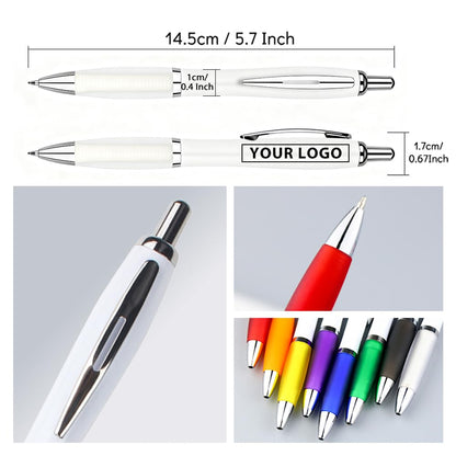 100 PCS Bulk Personalized Pens with Color Logo Custom Retractable Pens