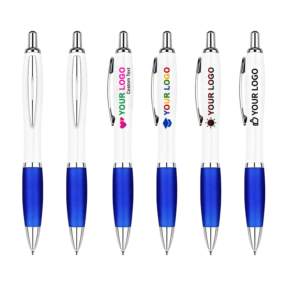 100 PCS Bulk Personalized Pens with Color Logo Custom Retractable Pens