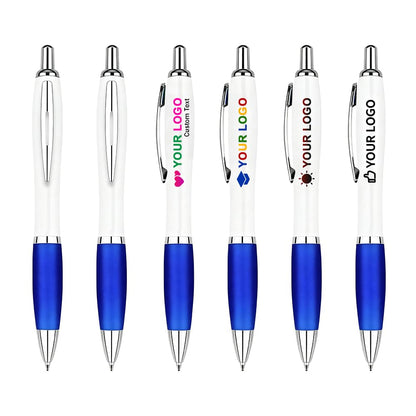 100 PCS Bulk Personalized Pens with Color Logo Custom Retractable Pens
