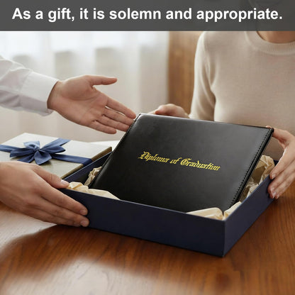 Diploma Cover 8.5 x 11, Padded Certificate Holder, Leatherette, Black