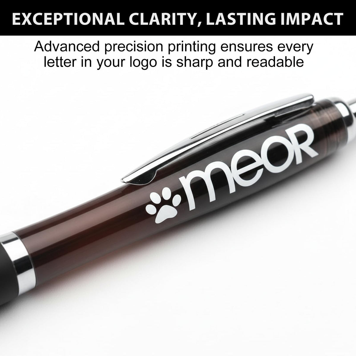Personalized Ballpoint Pens with Custom Text - 100 Pack Bulk Promotional Items with Your Logo for Business, Events & Trade Shows - Smooth Black Ink, Retractable Office Gift