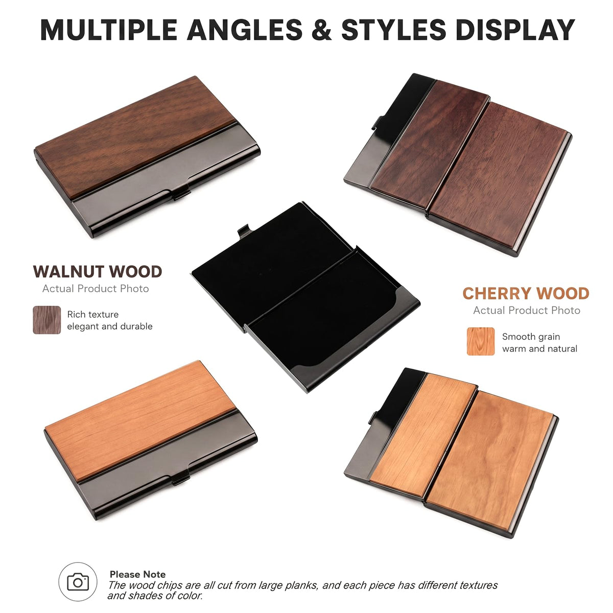 Personalized Wood Business Card Holder Custom Engraved Business Card Holder