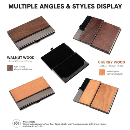 Personalized Wood Business Card Holder Custom Engraved Business Card Holder