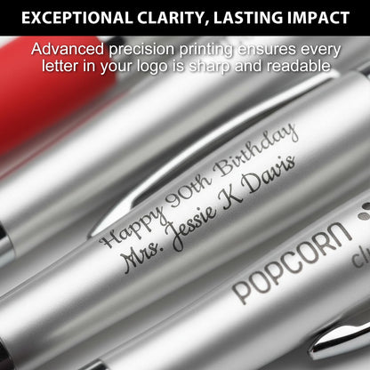 Bulk Promotional Pens with Logo for Business - 100 Counts Click Pens