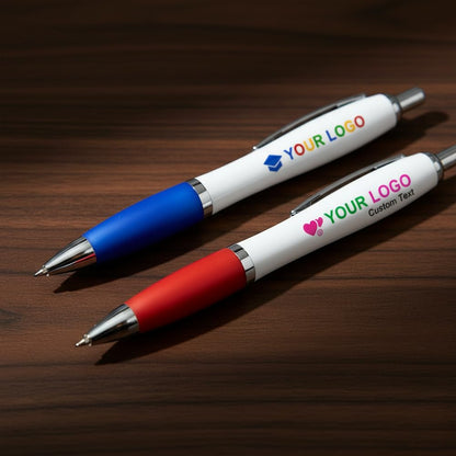 100 PCS Bulk Personalized Pens with Color Logo Custom Retractable Pens