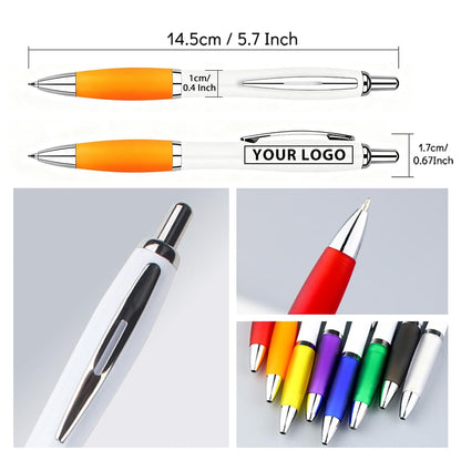 100 PCS Bulk Personalized Pens with Color Logo Custom Retractable Pens