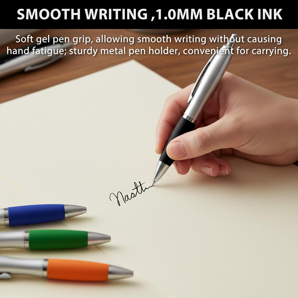 Personalized Business Pens with Logo - Pack of 100 Bulk Retractable Pen