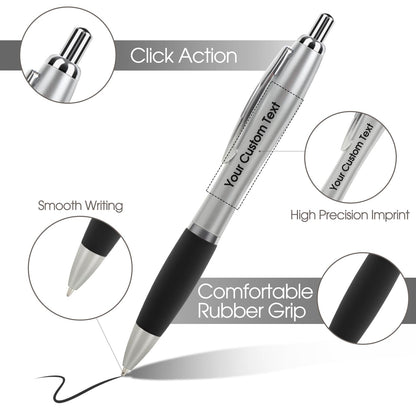 Bulk Promotional Pens with Logo for Business - 100 Counts Click Pens