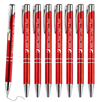 HH-STUDIO CUSTOM Metal Pen, Engraved Logo, Black Ink, Retractable-50 Pack