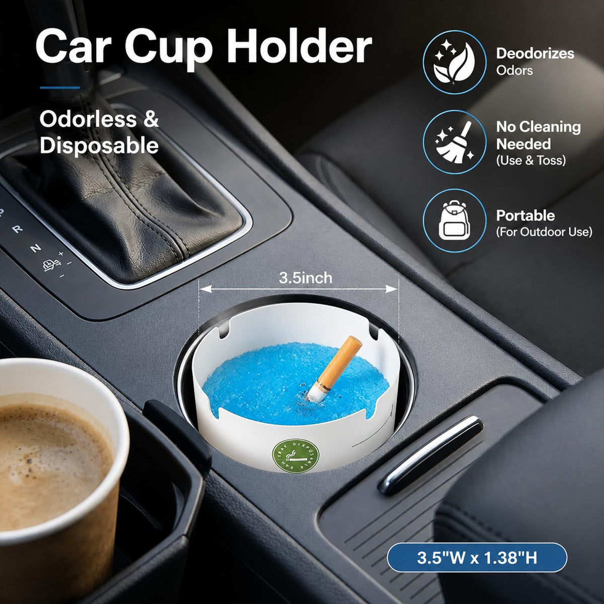 Custom Logo Disposable Ashtray 100 Pack– Odor-Absorbing, Mess-Free