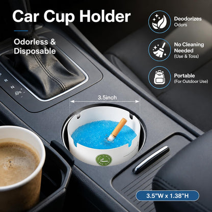 Custom Logo Disposable Ashtray 100 Pack– Odor-Absorbing, Mess-Free