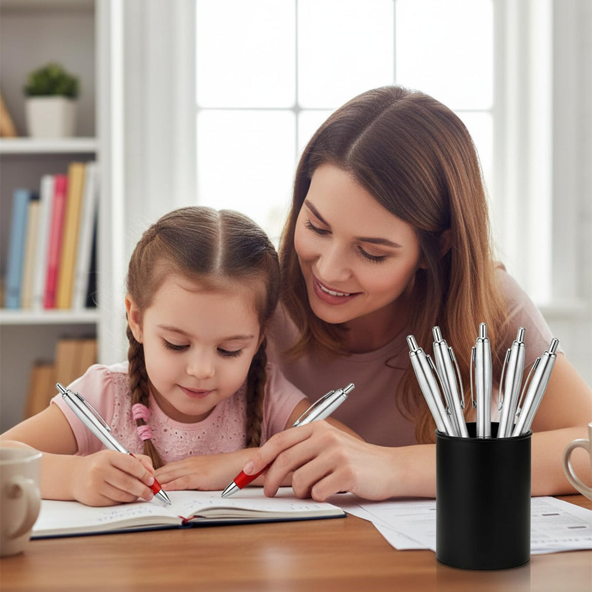 Personalized Pens with Custom Logo or Text - 100 Pack Bulk Click Pens