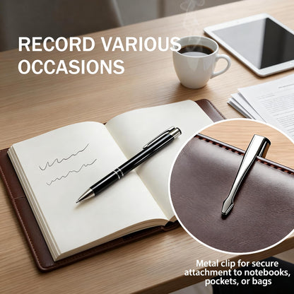 HH-STUDIO CUSTOM Metal Pen, Engraved Logo, Black Ink, Retractable-50 Pack