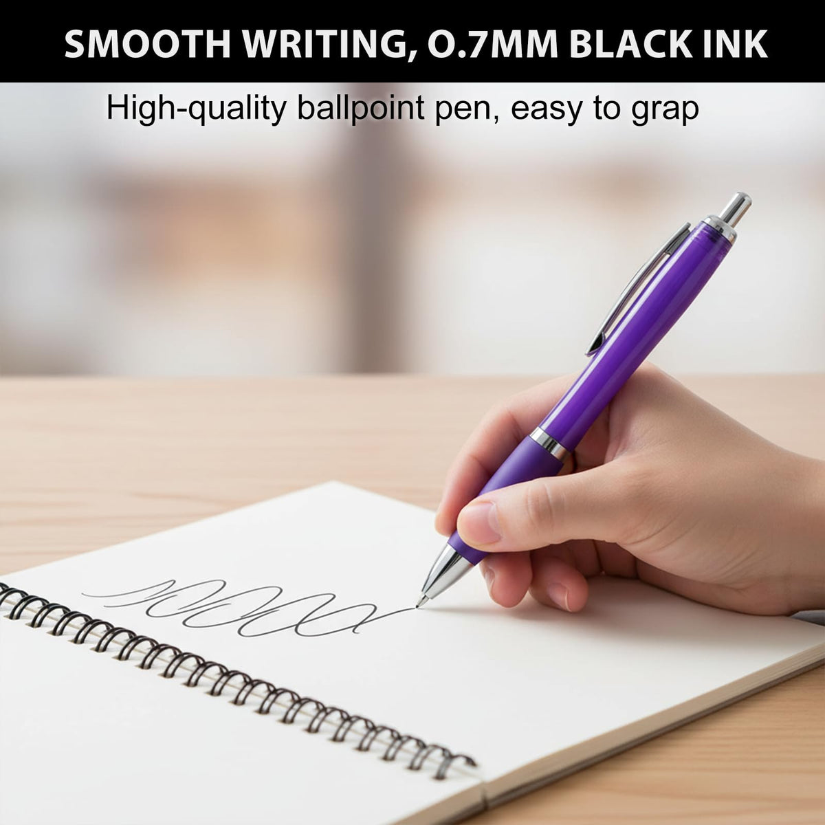 Personalized Ballpoint Pens with Custom Text - 100 Pack Bulk Promotional Items with Your Logo for Business, Events & Trade Shows - Smooth Black Ink, Retractable Office Gift