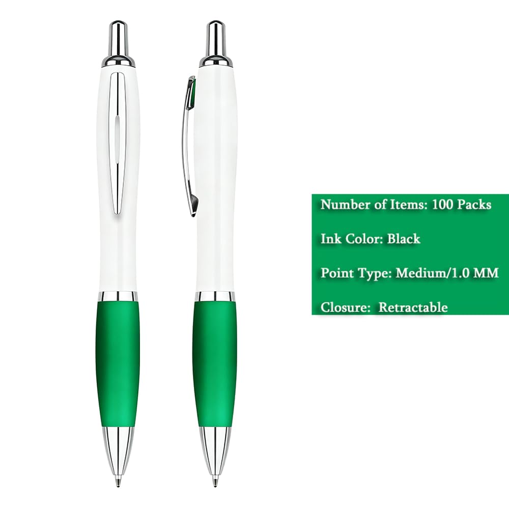 100 PCS Bulk Personalized Pens with Color Logo Custom Retractable Pens