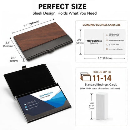 Personalized Wood Business Card Holder Custom Engraved Business Card Holder