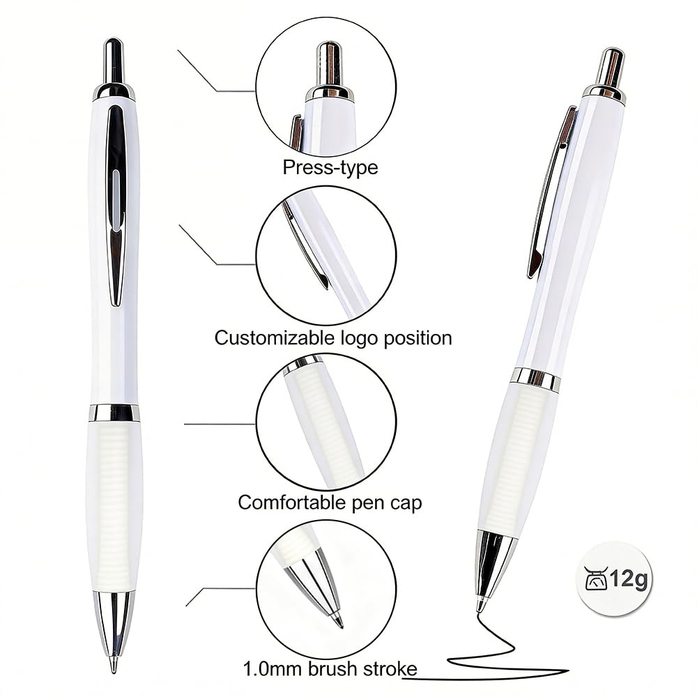 100 PCS Bulk Personalized Pens with Color Logo Custom Retractable Pens