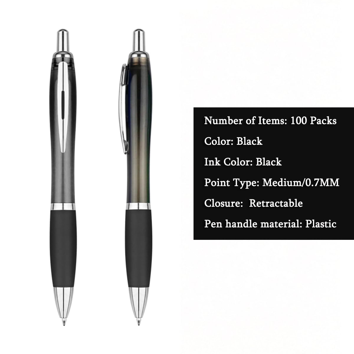 Pack of 100 Personalized Clear Pens - Custom Bulk Promotional Pens