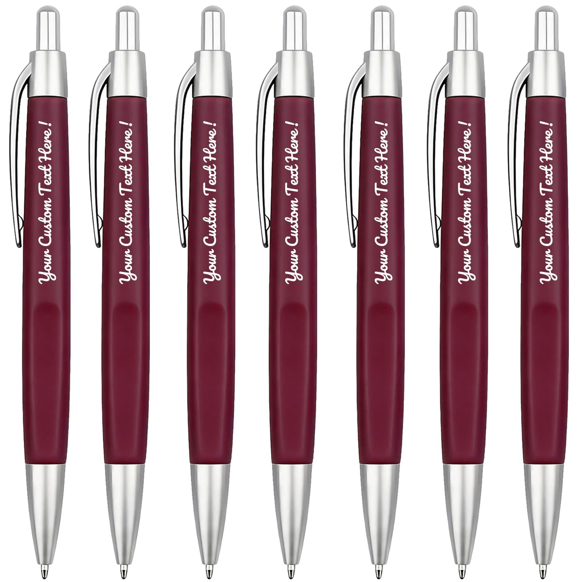 Customized Pens with Personalized Text - Pack of 100 Bulk Black Ink