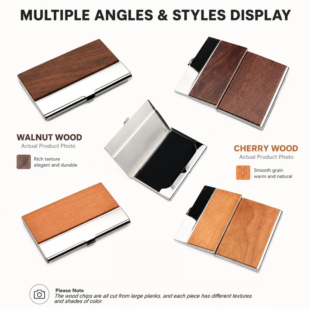 Personalized Wood Business Card Holder Custom Engraved Business Card Holder
