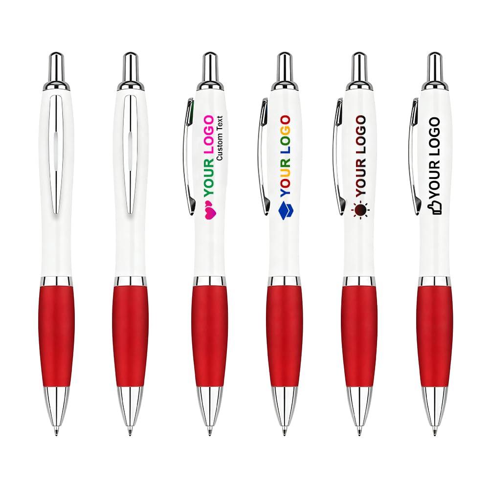 100 PCS Bulk Personalized Pens with Color Logo Custom Retractable Pens