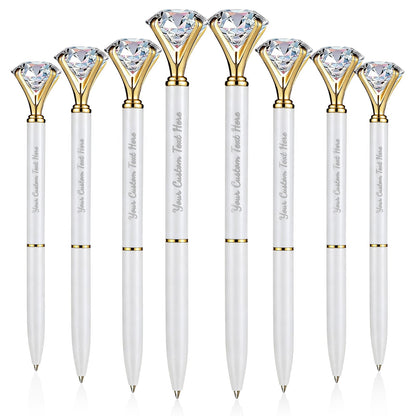 HISHER Custom Diamond Pens, 20 Pack, Bridal Shower Wedding Favor, Black Ink