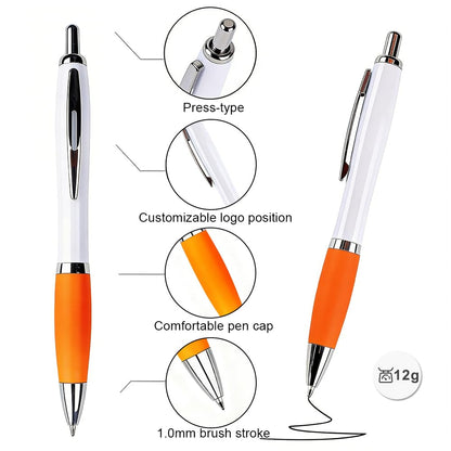 100 PCS Bulk Personalized Pens with Color Logo Custom Retractable Pens