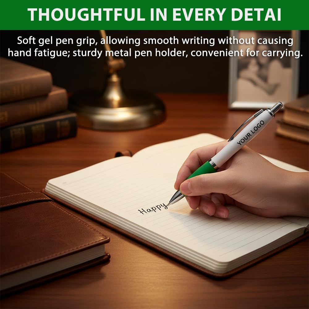 100 PCS Bulk Personalized Pens with Color Logo Custom Retractable Pens