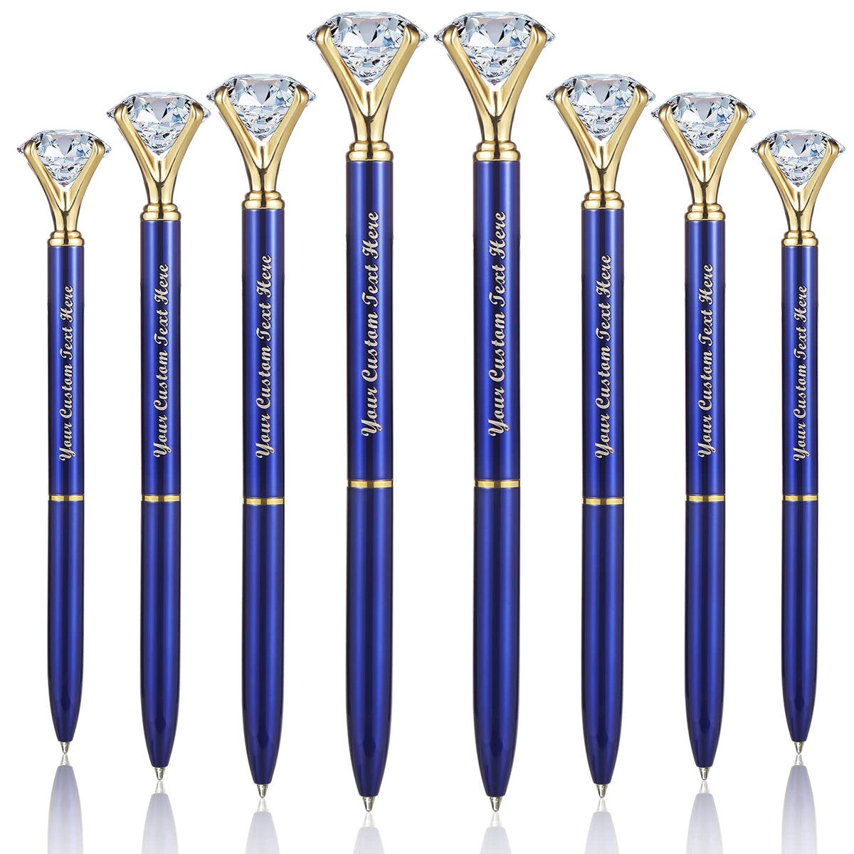 HISHER Custom Diamond Pens, 20 Pack, Bridal Shower Wedding Favor, Black Ink