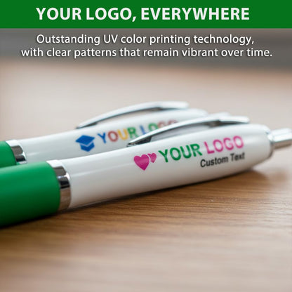 100 PCS Bulk Personalized Pens with Color Logo Custom Retractable Pens