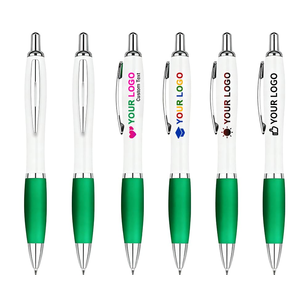 100 PCS Bulk Personalized Pens with Color Logo Custom Retractable Pens