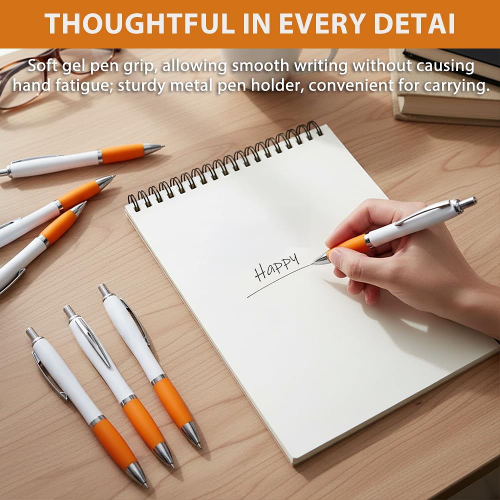100 PCS Bulk Personalized Pens with Color Logo Custom Retractable Pens