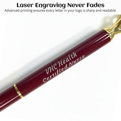 HISHER Custom Diamond Pens, 20 Pack, Bridal Shower Wedding Favor, Black Ink