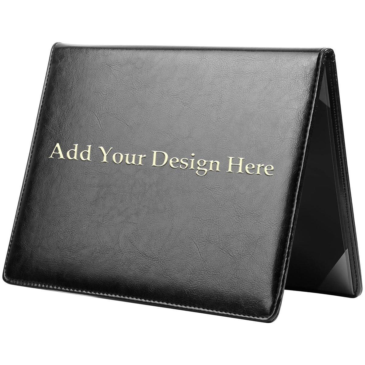 Diploma Cover 8.5 x 11, Padded Certificate Holder, Leatherette, Black