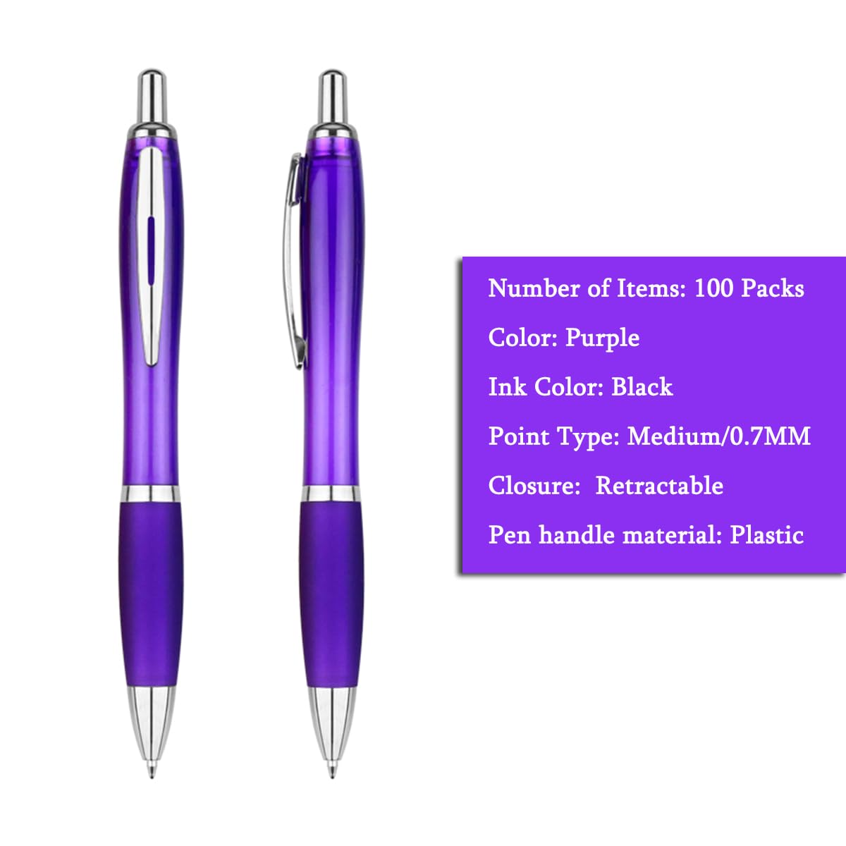 Pack of 100 Personalized Clear Pens - Custom Bulk Promotional Pens