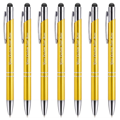 Custom Personalized Pens with Stylus, Black Ink Click Ballpoint Pens-50 PCS