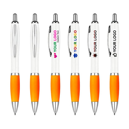 100 PCS Bulk Personalized Pens with Color Logo Custom Retractable Pens