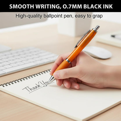 Personalized Ballpoint Pens with Custom Text - 100 Pack Bulk Promotional Items with Your Logo for Business, Events & Trade Shows - Smooth Black Ink, Retractable Office Gift
